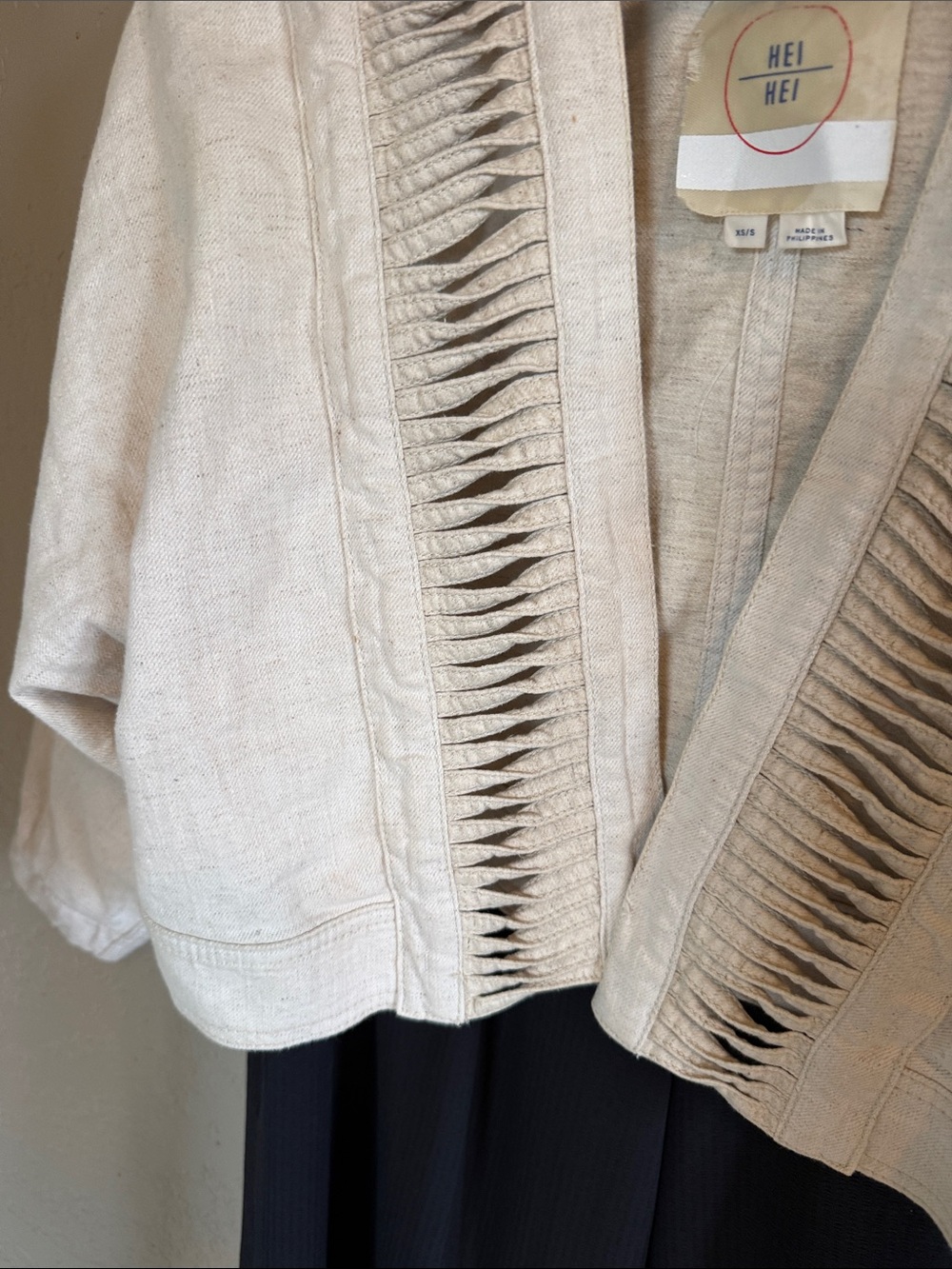 Anthropologie Hei Hei Cotton Linen Cocoon Jacket Thick XS S - Picture 4 of 4